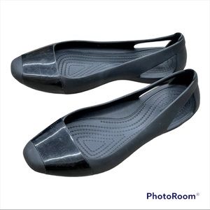 Crocs Iconic Comfort Ballet Flats Black Slip On Size 8 W